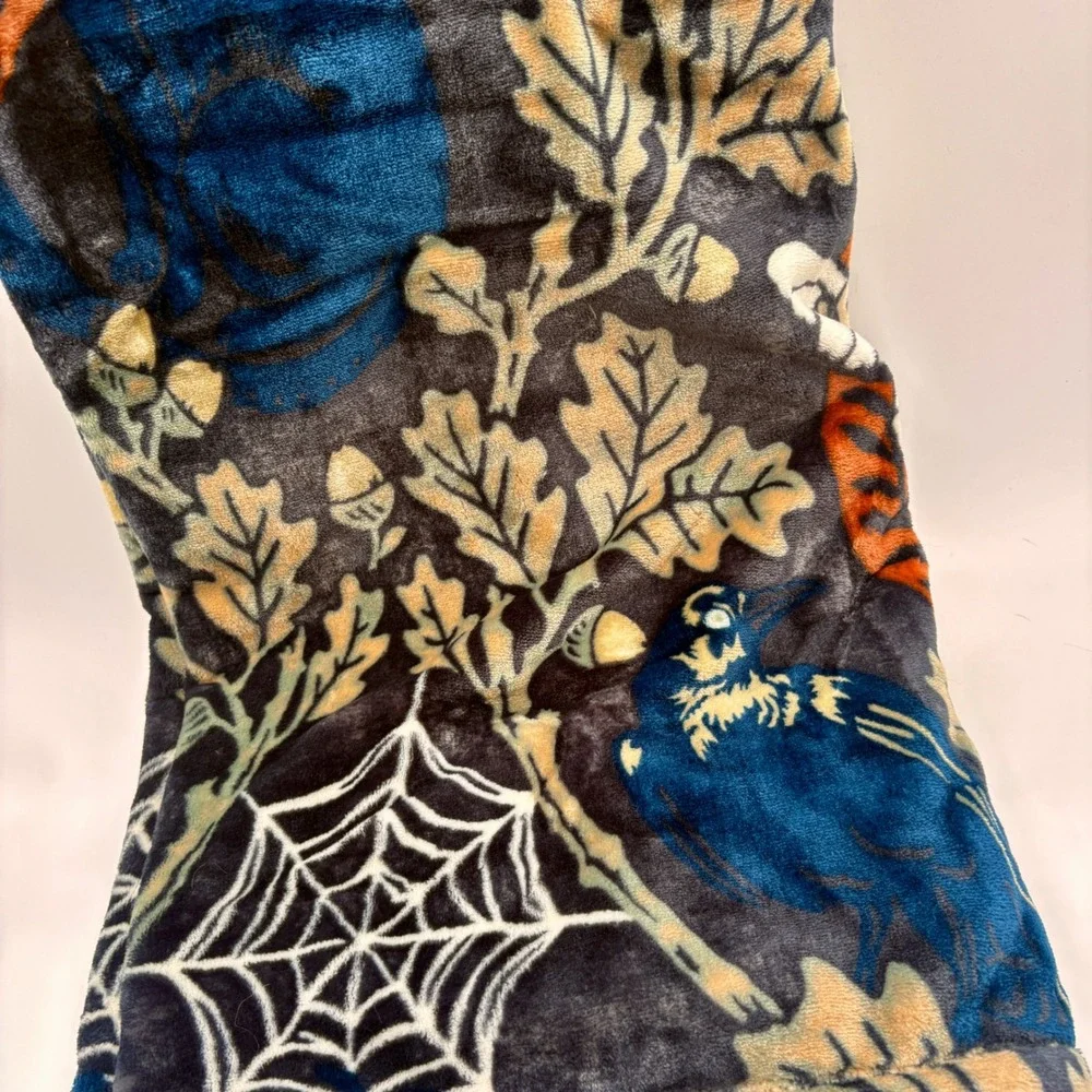Black Cat Bedding Company Gothic Plush Oversized Throw Skulls Ravens Halloween